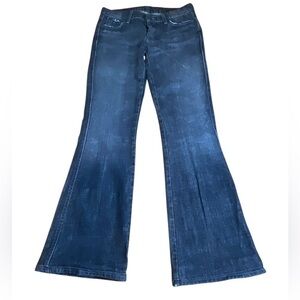 7 For All Mankind “A” Pocket Flare Blue Denim Midrise 90’s Jeans Women’s Size 29